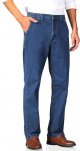 Mens Elastic Waist Jeans Relaxed Fit with Zipper and Button