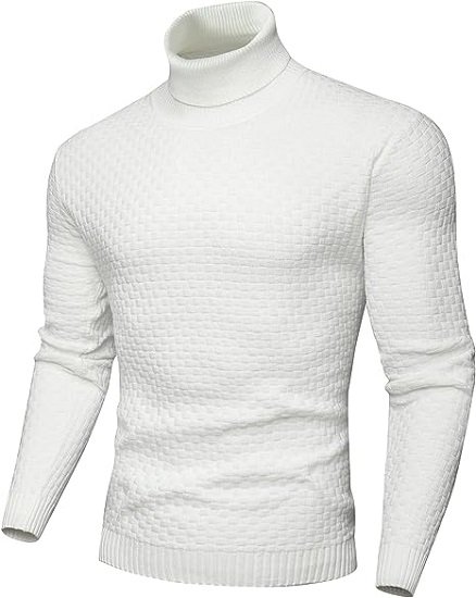 Men's Slim Fit Turtleneck Sweaters Casual  Knitted Pullover