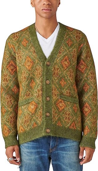Men's Print Jacquard Cardigan